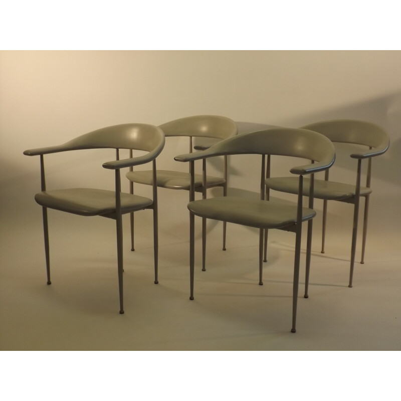 Set of 4 Fasem chairs, Giancarlo VEGNI & Gianfranco GUALTIEROTTI - 1980s