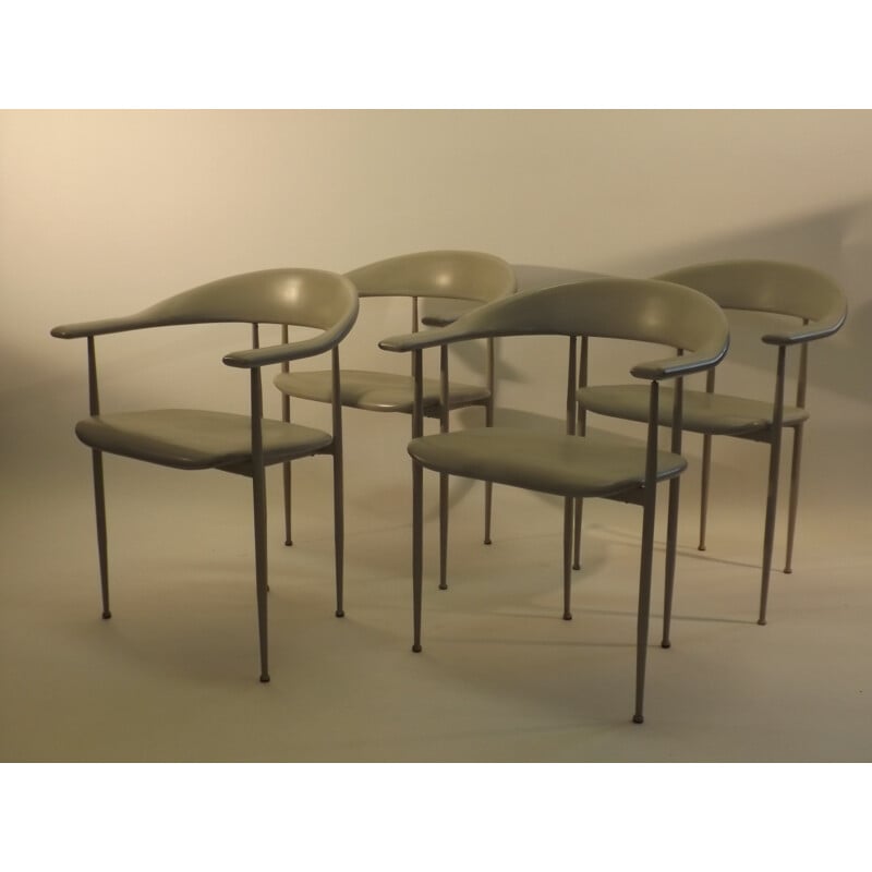 Set of 4 Fasem chairs, Giancarlo VEGNI & Gianfranco GUALTIEROTTI - 1980s