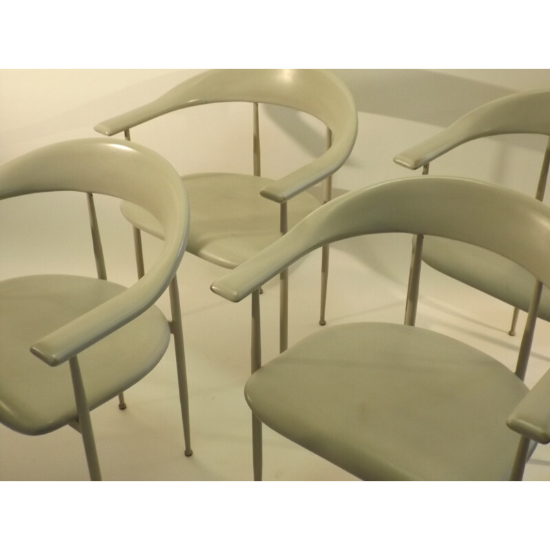 Set of 4 Fasem chairs, Giancarlo VEGNI & Gianfranco GUALTIEROTTI - 1980s