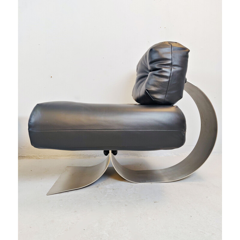 Vintage Oscar Niemeyer Chair and Ottoman Alta 1970s