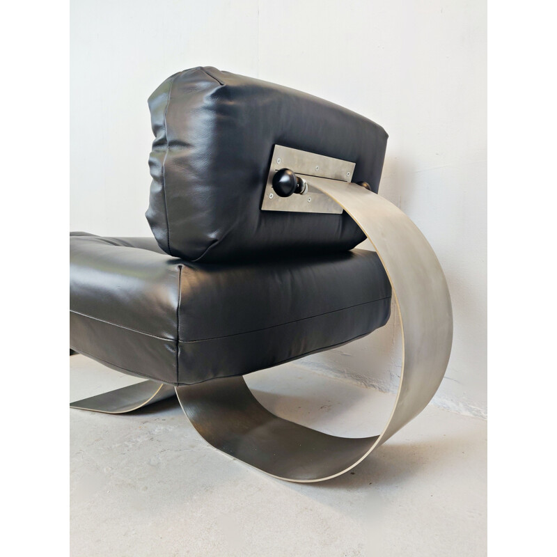 Vintage Oscar Niemeyer Chair and Ottoman Alta 1970s