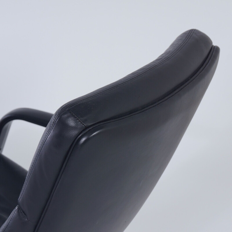 Vintage Easy Chair by Geoffrey Harcourt for Artifort Black Leather 1980s