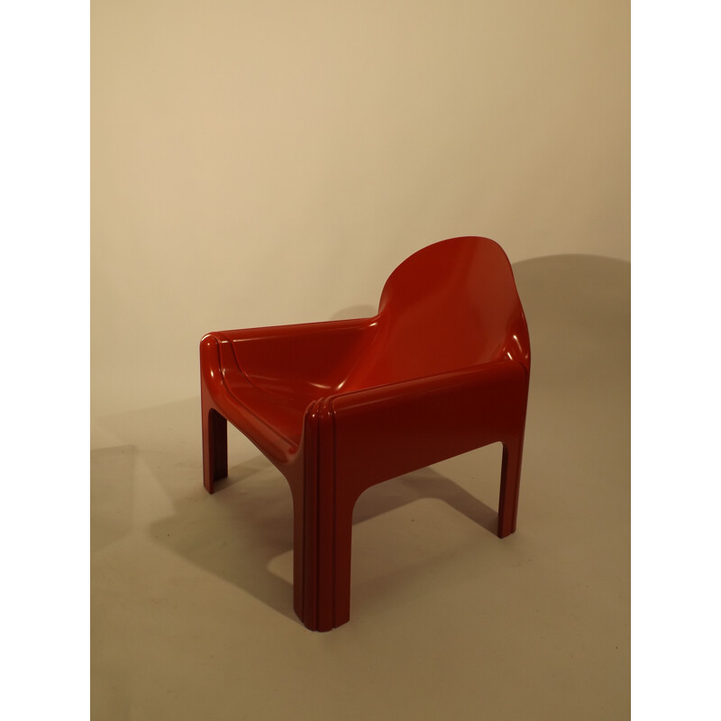 Chaise vintage Kartell 4784 rouge, Gae AULENTI - 1970