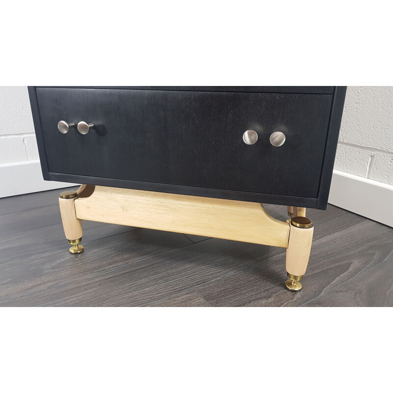 Grande commode vintage noire G-PlanTallboy 1960