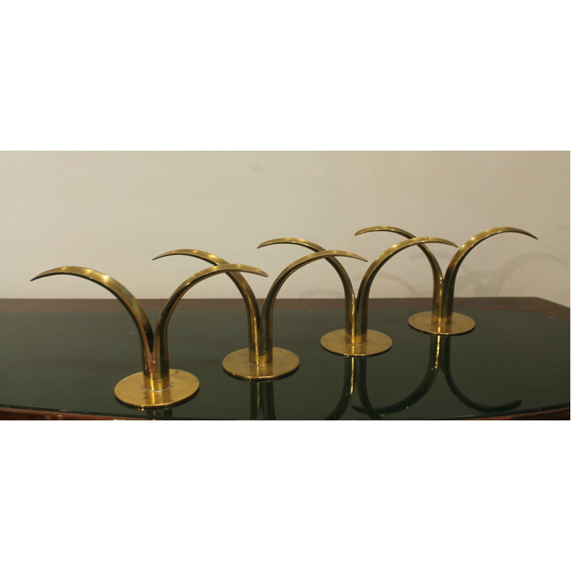 Set of 4 "Lilly" Ystad métall candlesticks , Ivar ALENIUS BJÖRK - 1930s