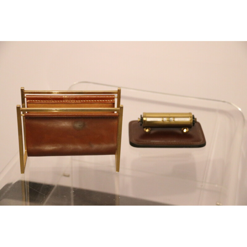 Vintage Desk accessories-  letter holder & calendar - Delvaux - Belgium - 1970s