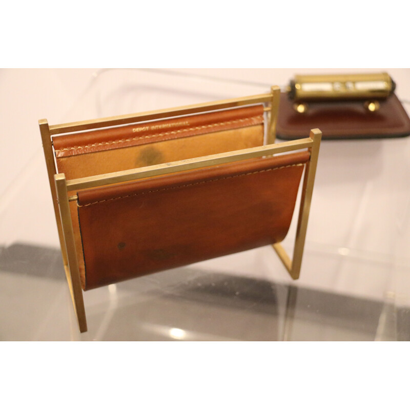 Vintage Desk accessories-  letter holder & calendar - Delvaux - Belgium - 1970s