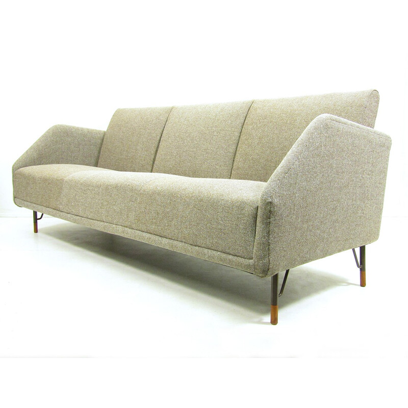 BO-77 Bovirke sofa in teak and beige fabric, Finn JUHL - 1953