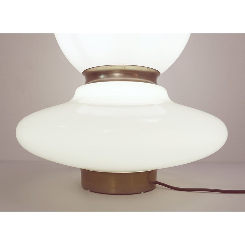 Lampe de Bureau vintage en Verre Opalin Italie 1960