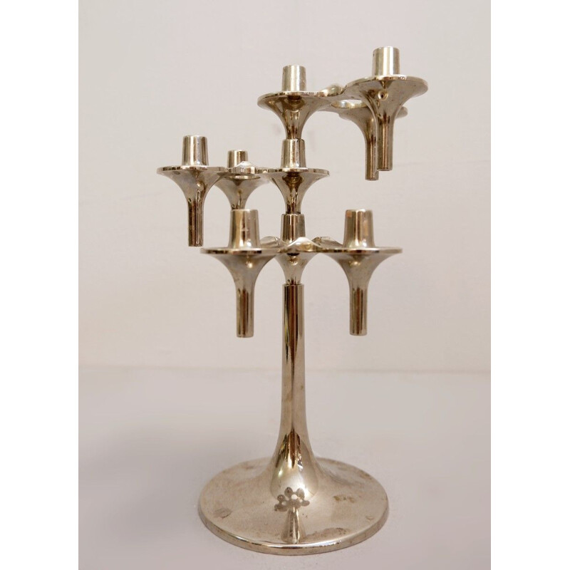 Lot of 12 Orion modular vintage candleholders by BMFFritz Nagel & Ceasar Stoffi 1960