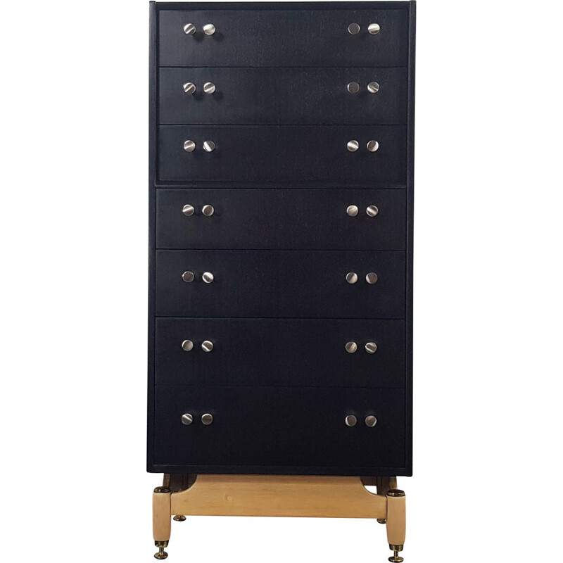 Grande commode vintage noire G-PlanTallboy 1960