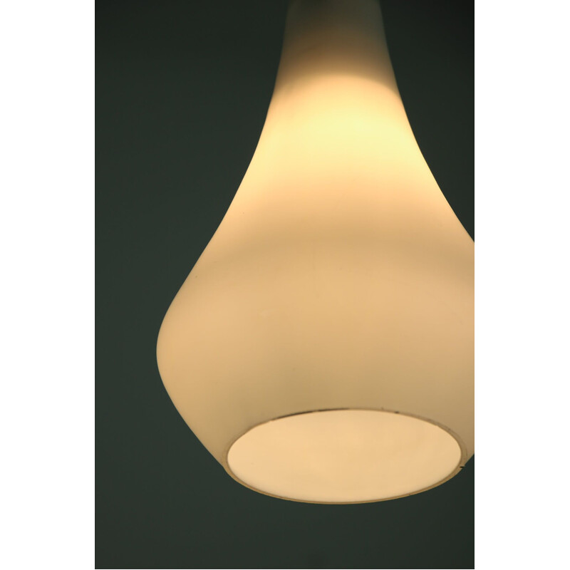 Vintage pendant lamp opaline milk glass