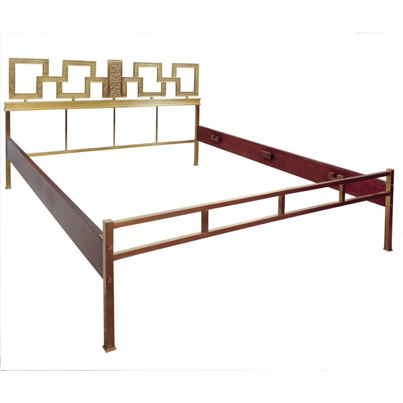 Vintage double bed brass in Italian 1960