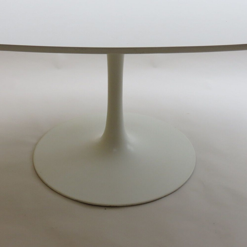Large vintage Oval White Tulip Dining Table By Maurice Burke For Arkana 1960s