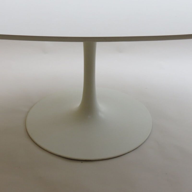 Large vintage Oval White Tulip Dining Table By Maurice Burke For Arkana 1960s