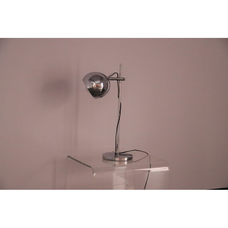 Vintage Desk or table lamp in chrome  plated steel 1970s