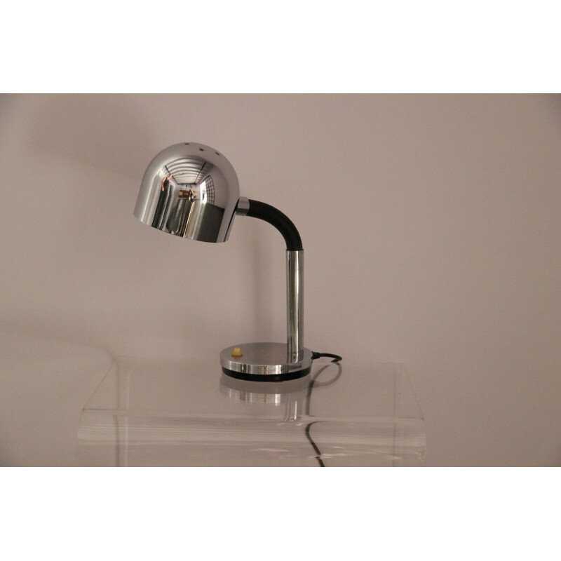 Vintage Desk or table lamp in chrome plated steel with flexible arm - 1970s