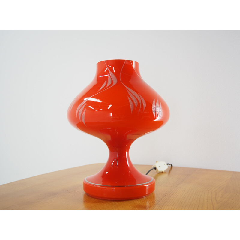 Candeeiro de mesa Vintage Red Allglass da Stepan Tabera 1970