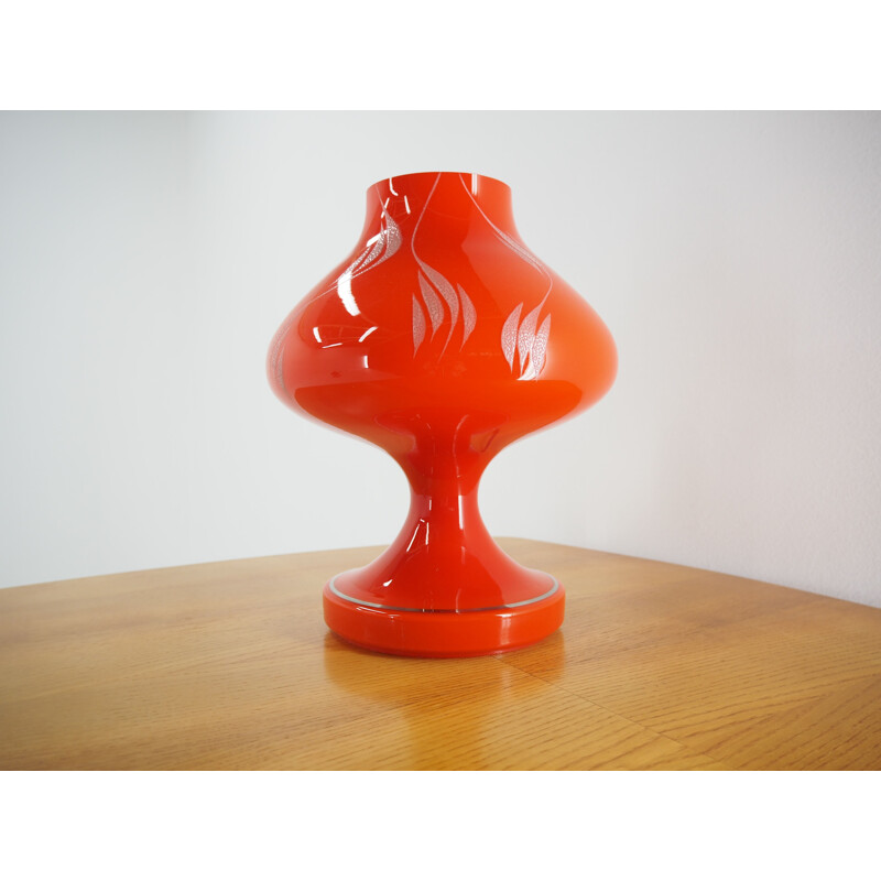 Lámpara de mesa Allglass roja vintage de Stepan Tabera 1970