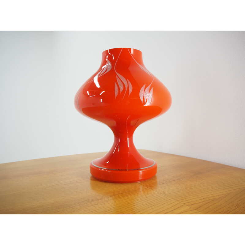 Vintage Red Allglass Table Lamp by Stepan Tabera, 1970s