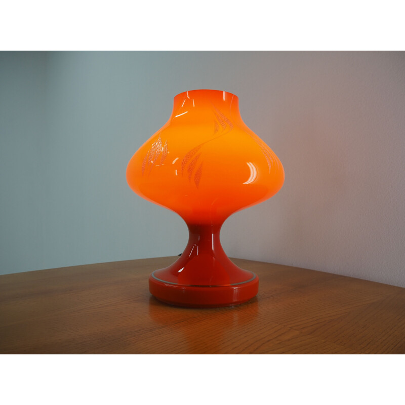 Vintage Red Allglass Table Lamp by Stepan Tabera, 1970s