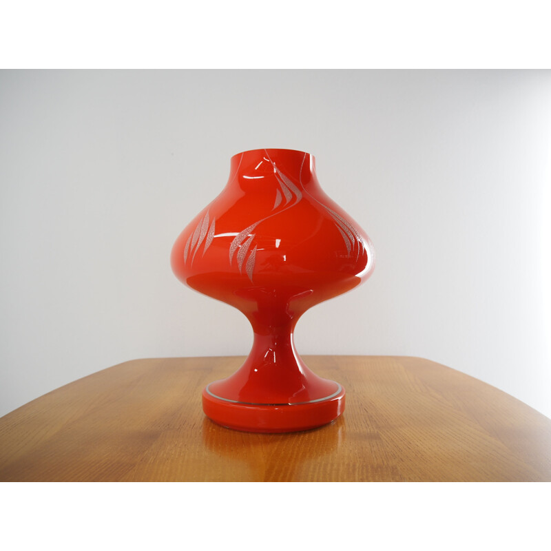 Lámpara de mesa Allglass roja vintage de Stepan Tabera 1970