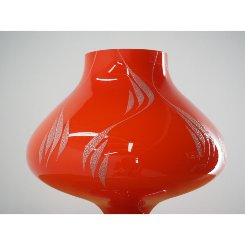 Lámpara de mesa Allglass roja vintage de Stepan Tabera 1970
