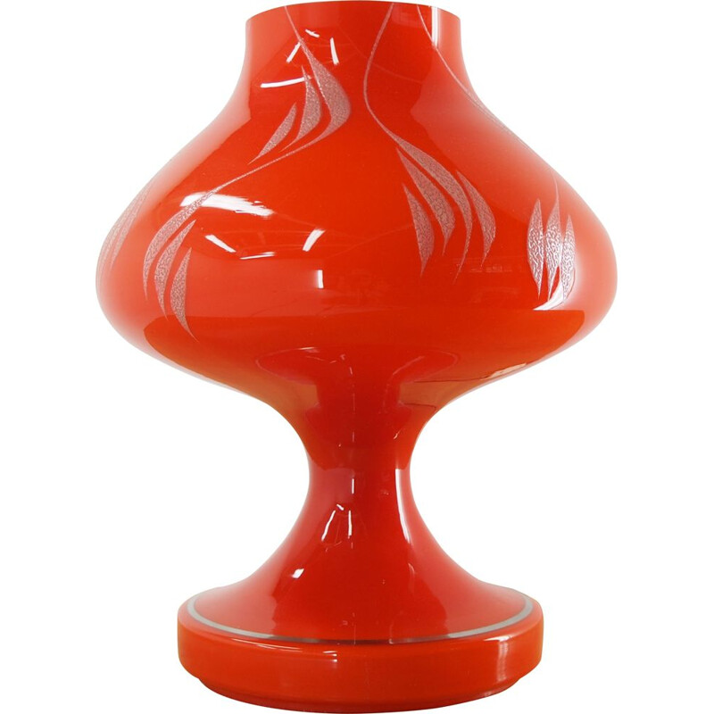 Vintage Red Allglass Table Lamp by Stepan Tabera, 1970s