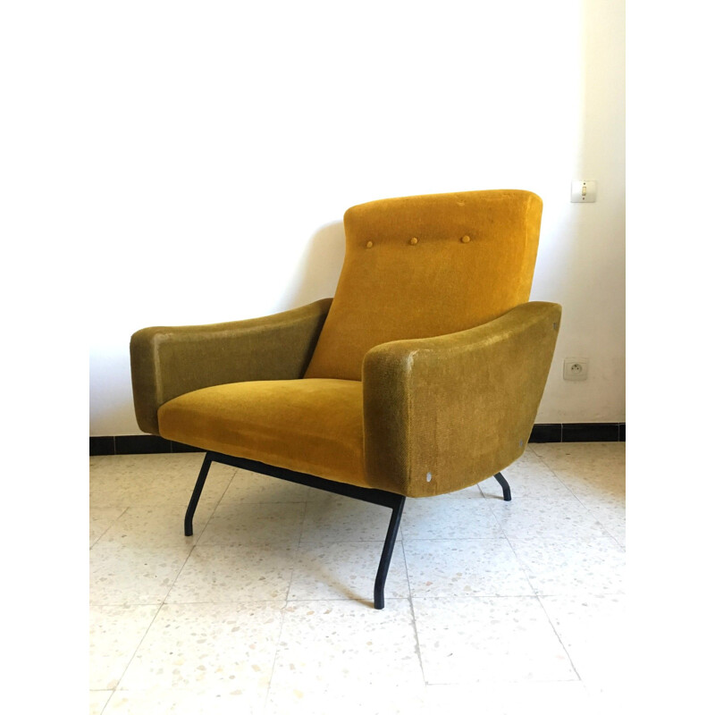 Vintage Steiner armchair by Joseph André Motte 1950