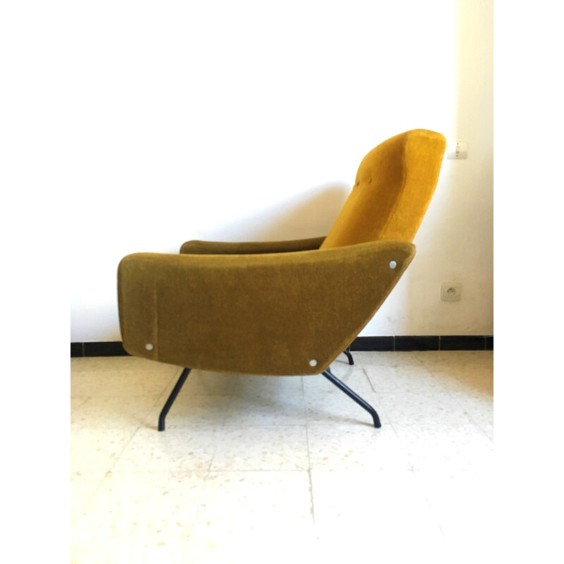 Vintage Steiner armchair by Joseph André Motte 1950