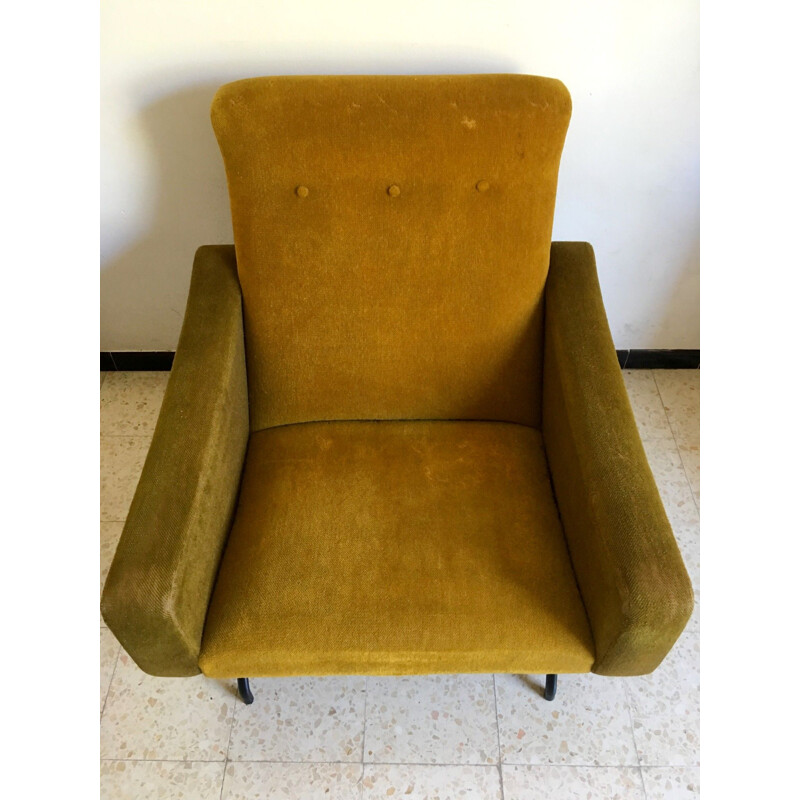 Vintage Steiner armchair by Joseph André Motte 1950