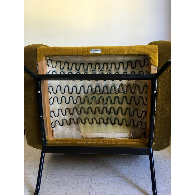 Vintage Steiner armchair by Joseph André Motte 1950