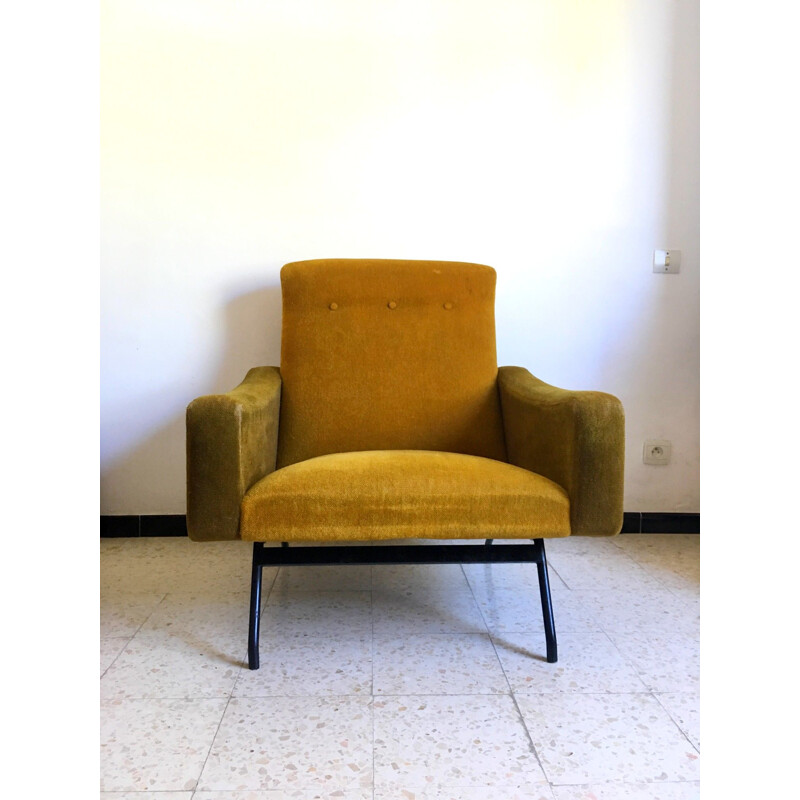 Vintage Steiner armchair by Joseph André Motte 1950