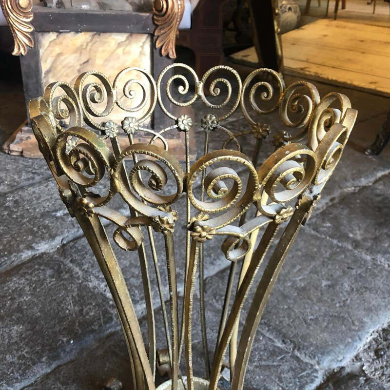 Vintage gilded iron umbrella stand by Pier Luigi Colli, Italy 1960