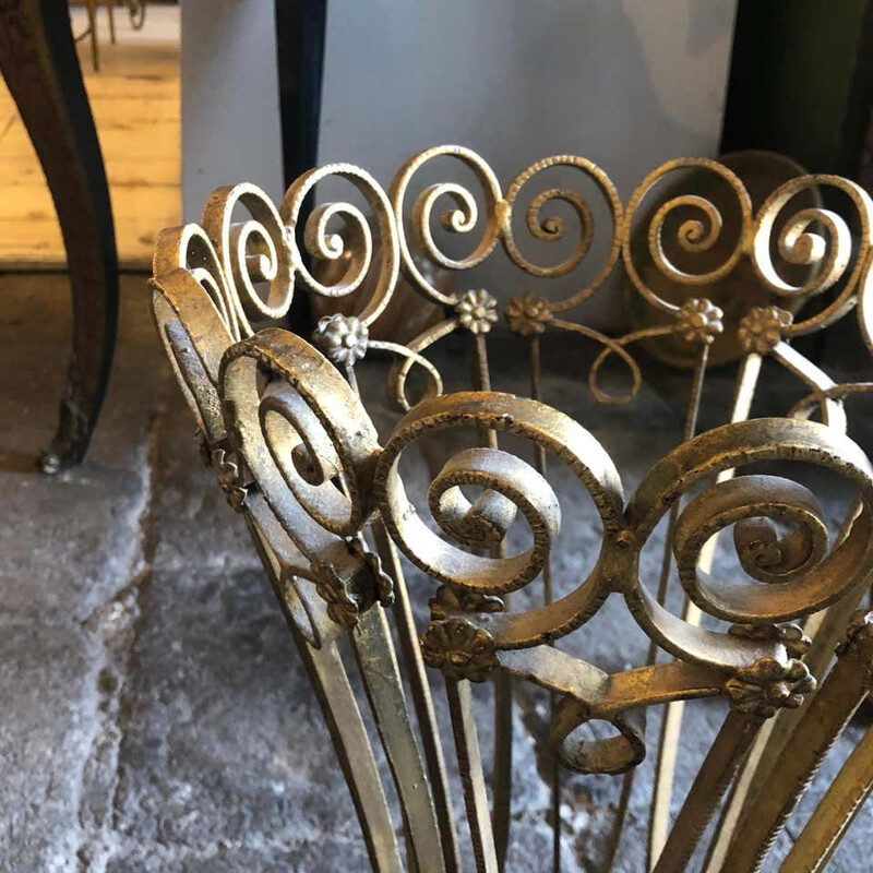 Vintage gilded iron umbrella stand by Pier Luigi Colli, Italy 1960