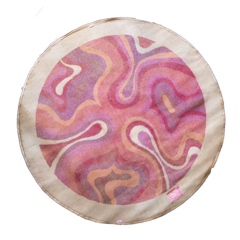 Vintage rug with pink "Amoebe" pattern by Desso