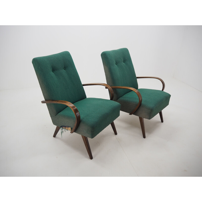 Vintage fauteuils van Jindřich Halabala, Tsjechoslowakije 1960