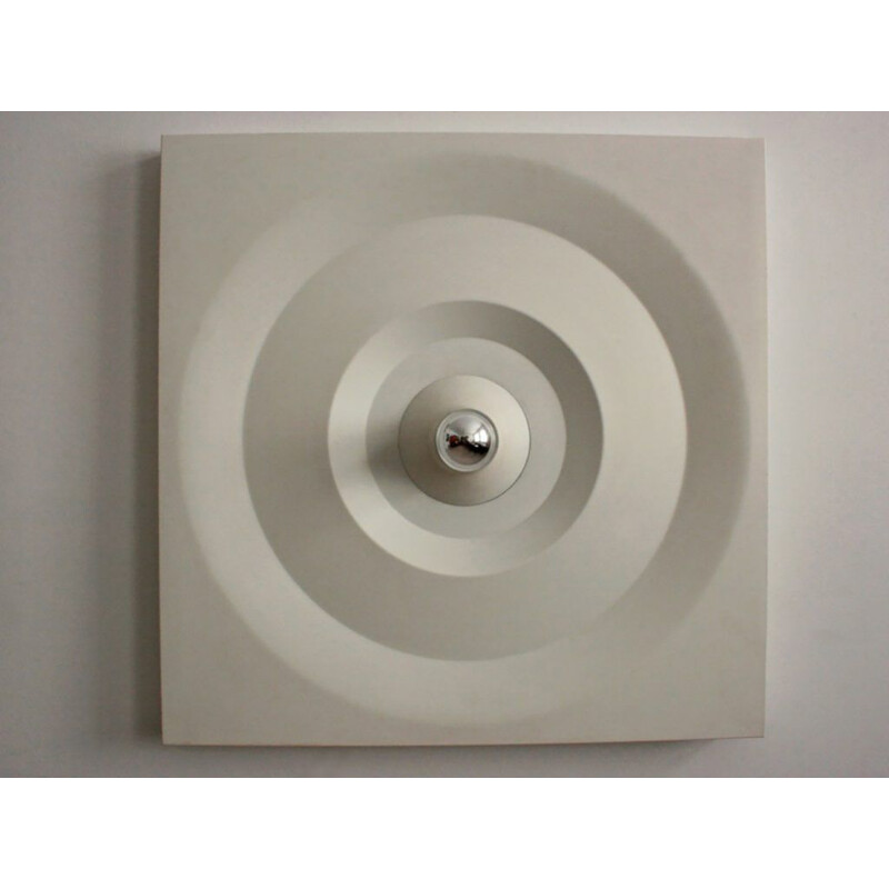 Vintage Huge German Wall Or Ceiling Lamp by Klaus HEMPEL for Kaiser Leuchten 1970s