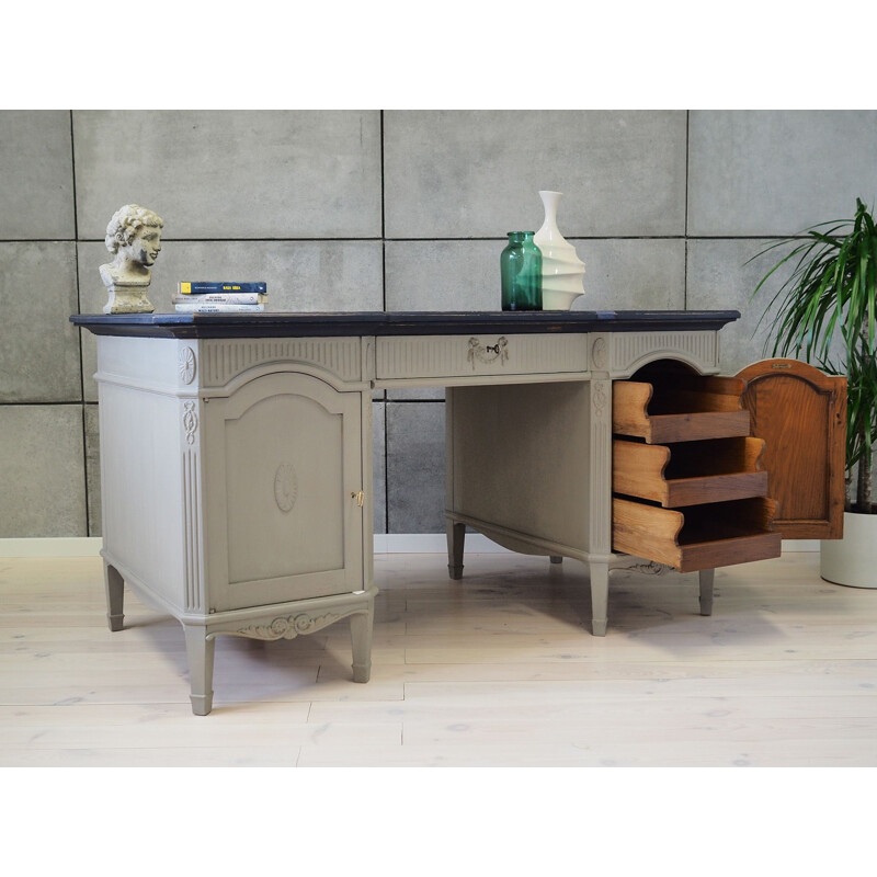 Bureau vintage en frêne, sécession française H. Schmidts 1960