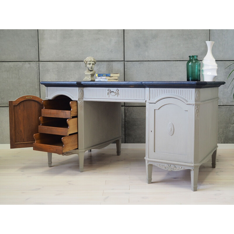 Bureau vintage en frêne, sécession française H. Schmidts 1960