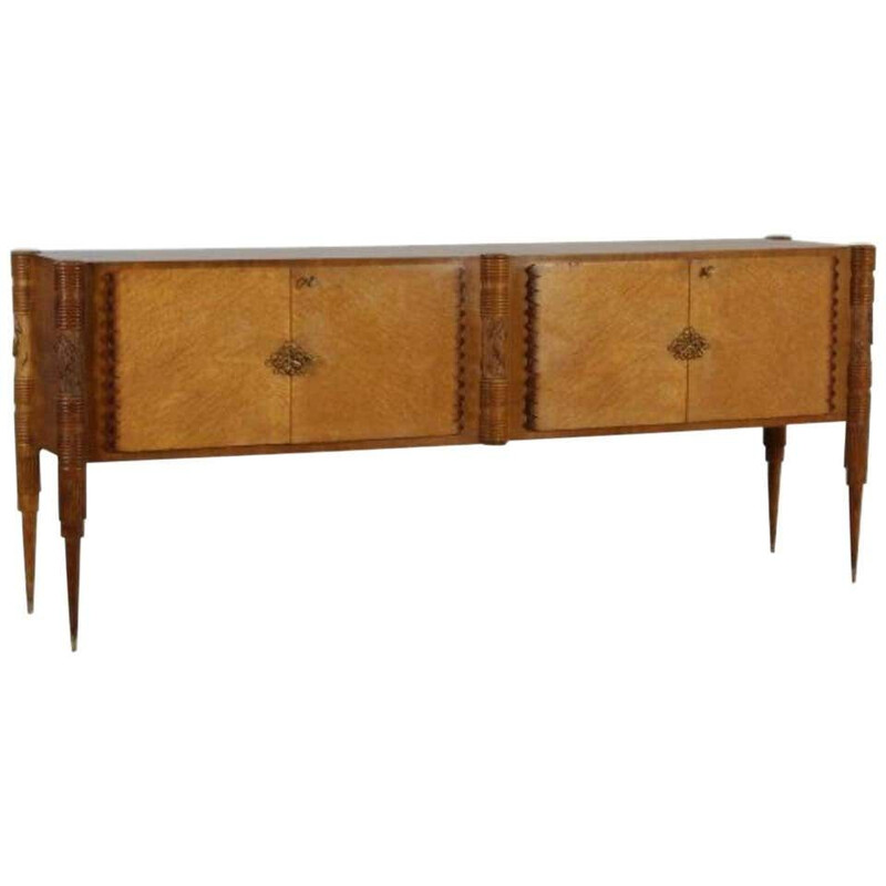 Mid-Century Maple Wood Sideboard Italian 1950