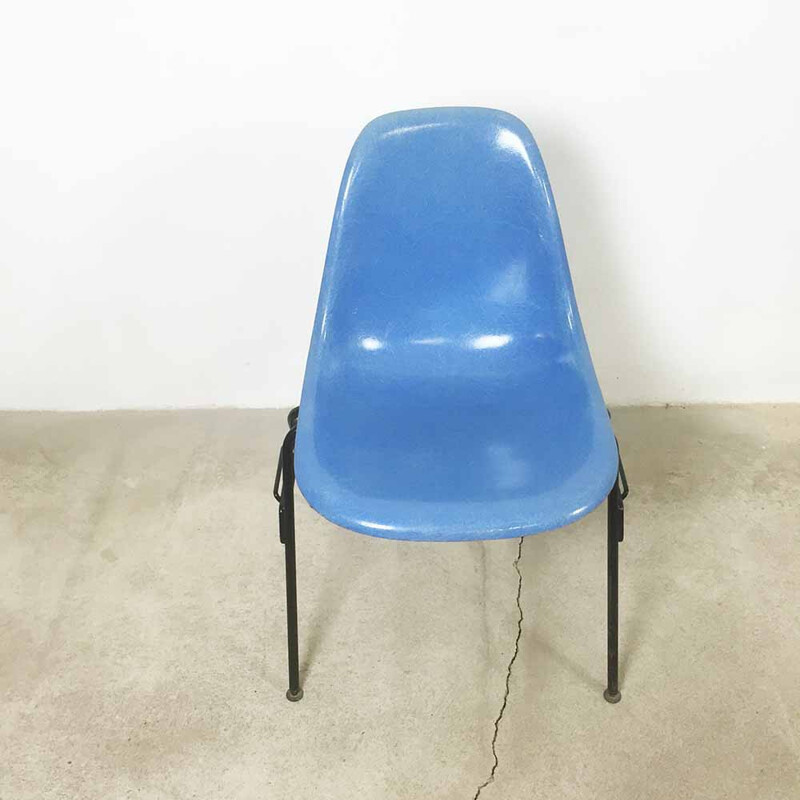 Herman Miller "DSS" blue chair in fiberglass, Charles & Ray EAMES - 1970s