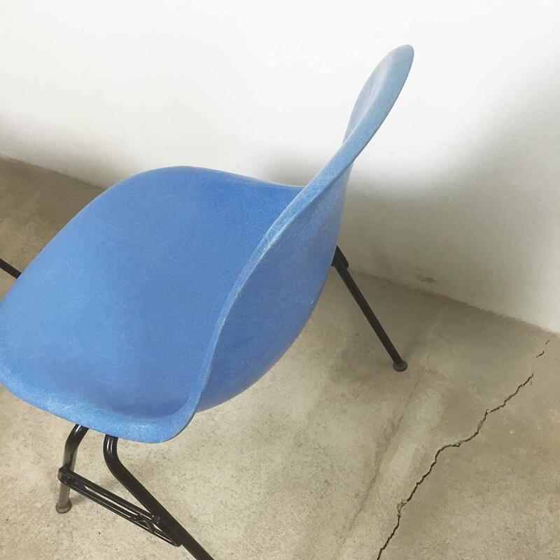 Herman Miller "DSS" blue chair in fiberglass, Charles & Ray EAMES - 1970s