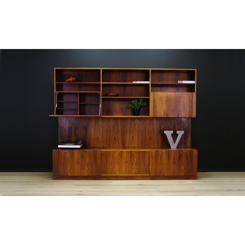 Vintage rosewood wall system by Ib Kofod Larsen for Faarup Mobelfabrik, Denmark 1960