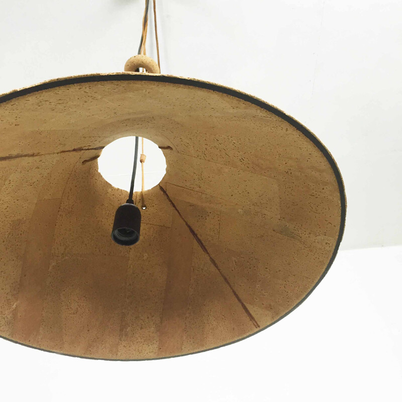Design M "Zanotl" hanging lamp in cork, Ingo MAURER - 1970s