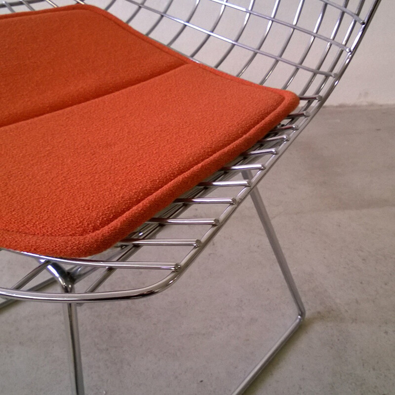 Set of 4 orange seatpads for Knoll International Harry Bertoia "Wire Chair" - 1960s