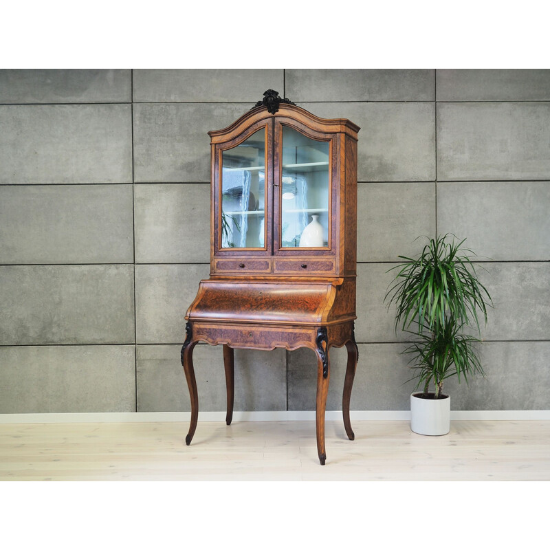 Vintage Secretaire burl wood, Danish 1950s