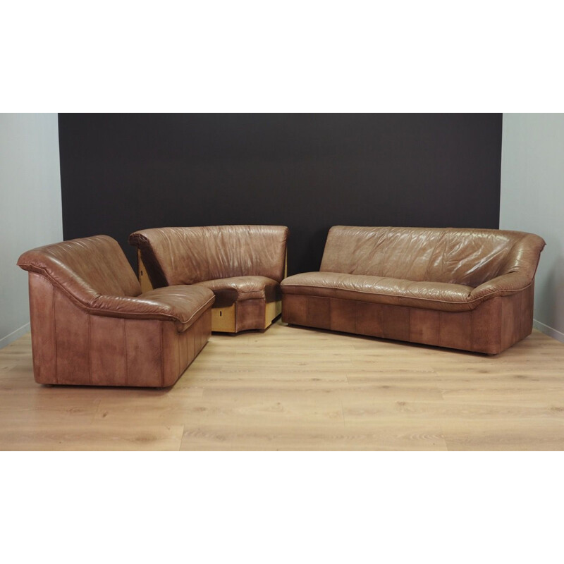 Vintage leather corner sofa,scandinavian 1960	