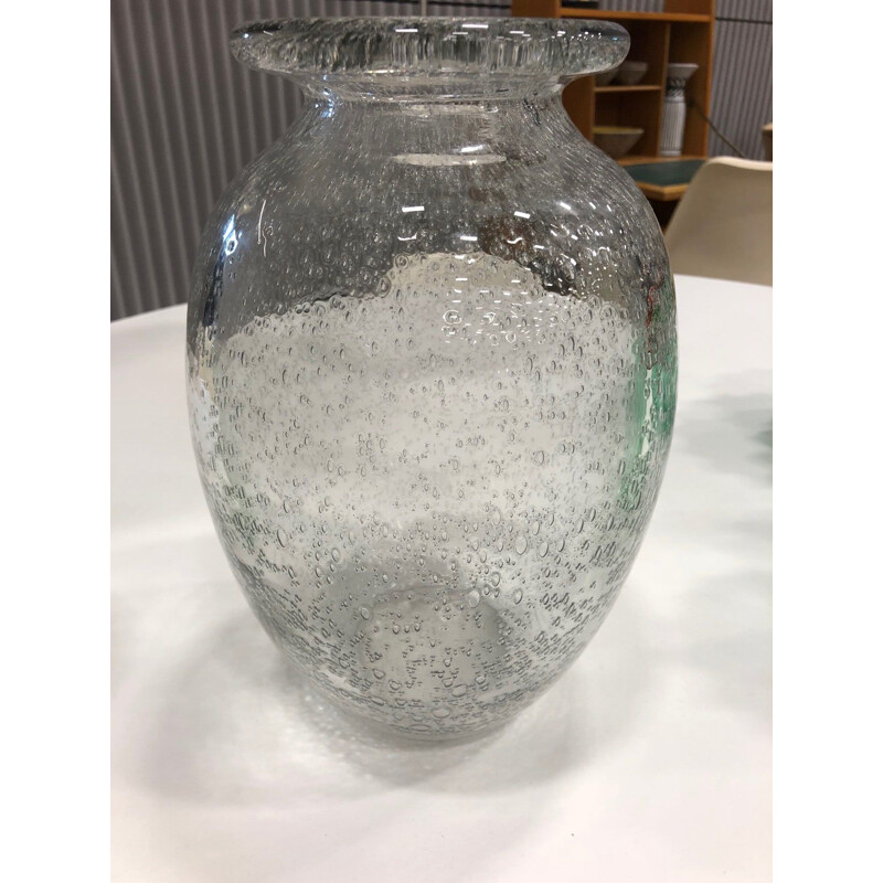 Large vintage bubble vase Daum 1950