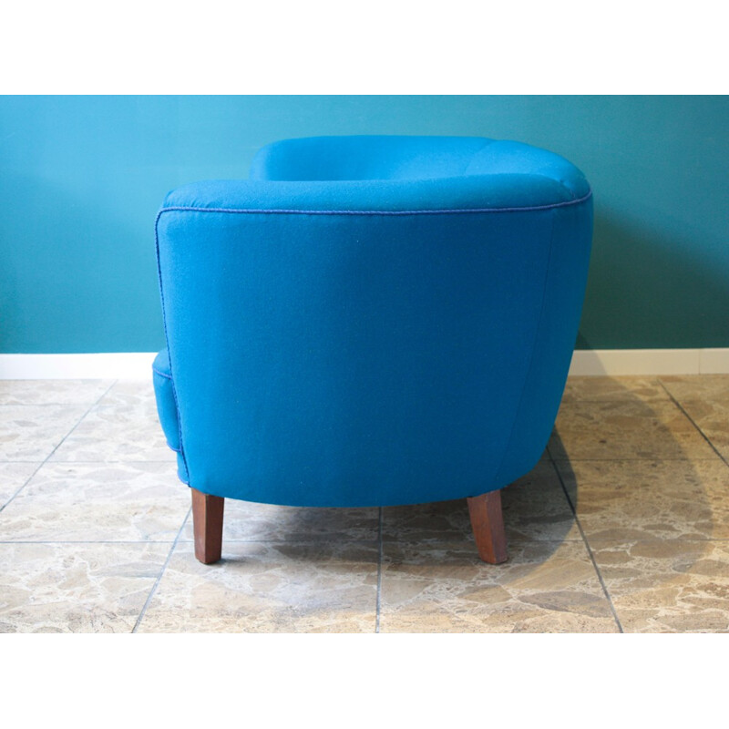 Scandinavian Banana blue sofa - 1940s